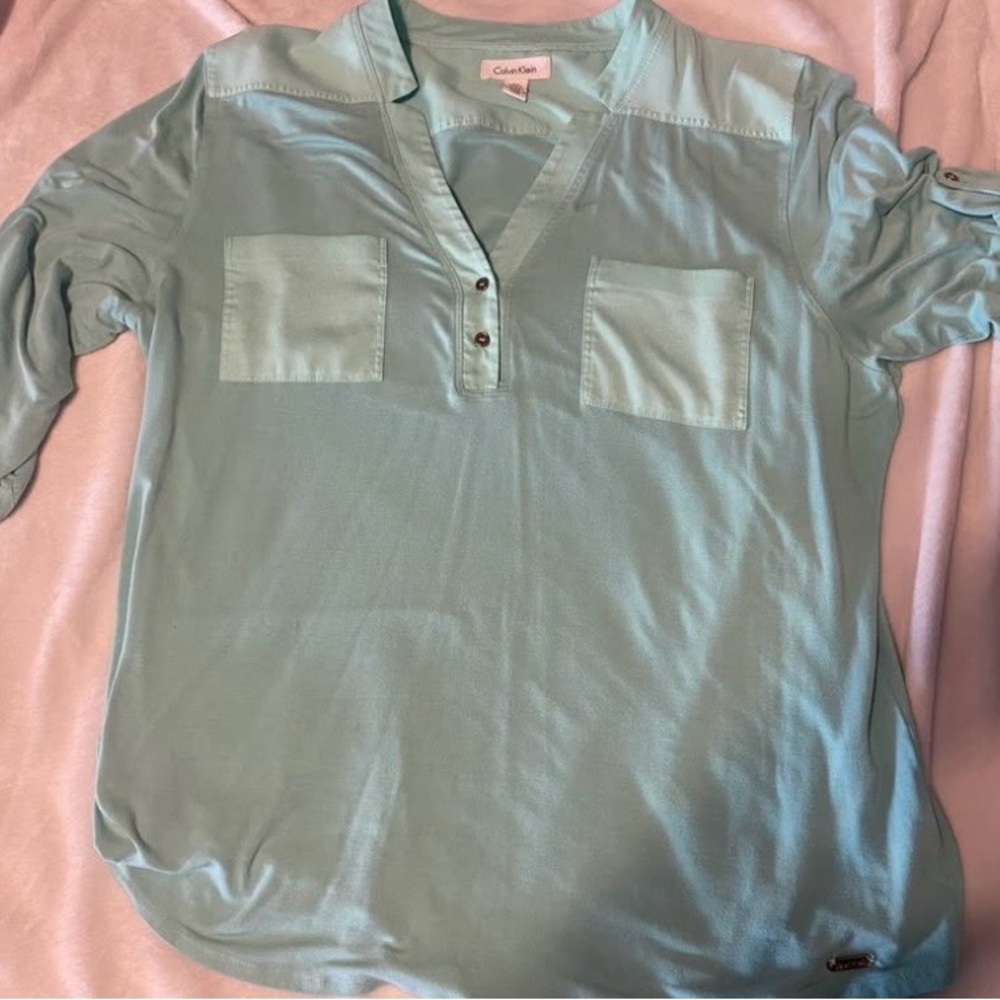 Calvin Klein Women's Aqua Blouse